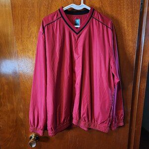 Men's Large Pro Tour Golf Red Windbreaker Pullover Jacket